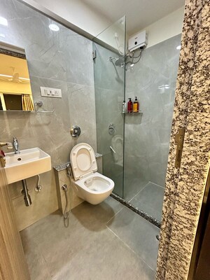 Bathroom in 1 BHK Apartment at Godrej The Trees, Vikhroli East – for Rent