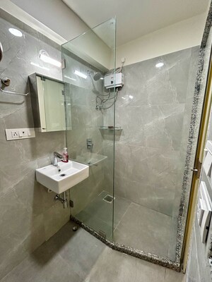 Bathroom in 1 BHK Apartment at Godrej The Trees, Vikhroli East – for Rent