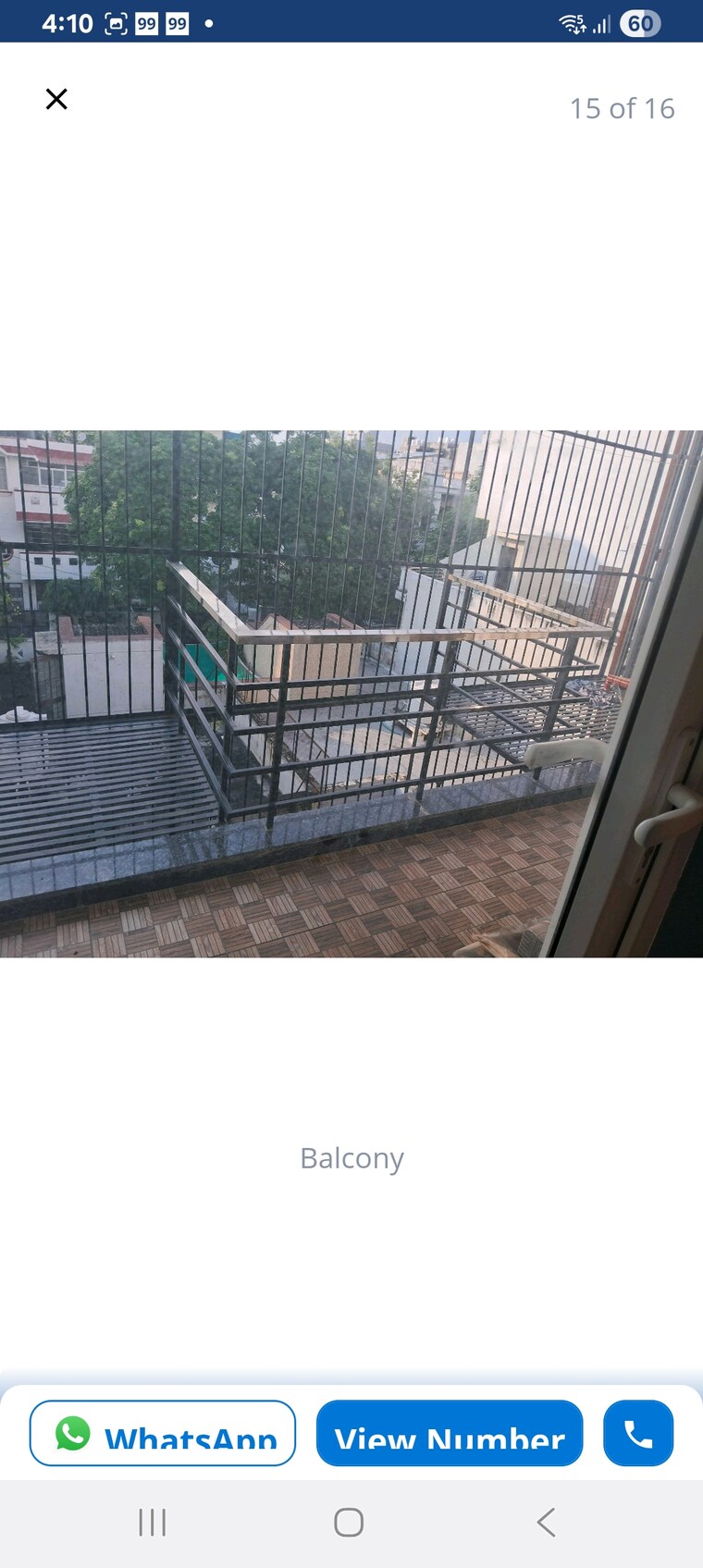 Balcony, south city 1 3 Bedroom 180 Sq.Yd. Builder Floor In South City 1 Gurgaon 9470728