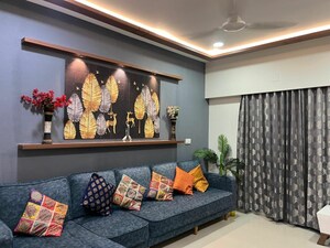Living Room in 3 BHK Apartment at The Meadows, Near Vaishno Devi Circle On Sg Highway – for Rent
