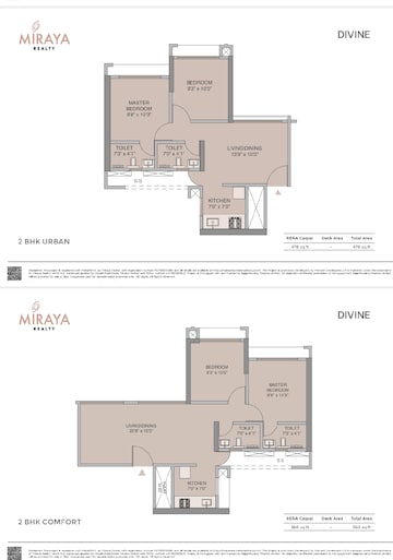 Floor Plan in 2 BHK Builder Floor at Mextech Miraya Divine, Kapur Bawdi – for Sale