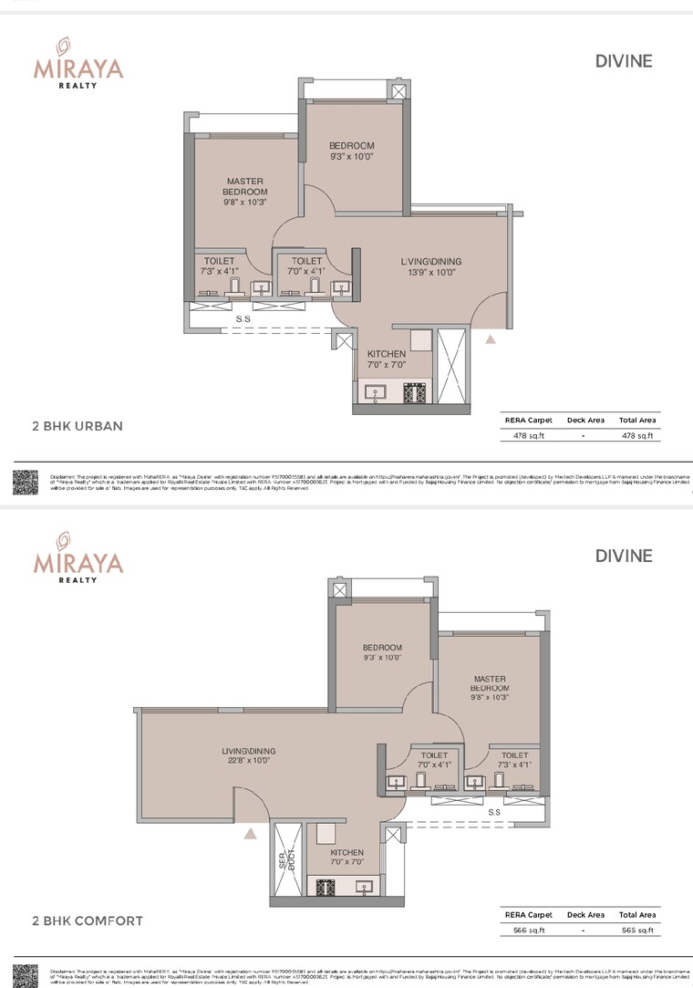Floor Plan, mextech-miraya-divine 2 Bedroom 478 Sq.Ft. Builder Floor In Kapur Bawdi Thane 9472408