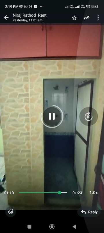 Bathroom in 1 BHK Apartment at Girnar Mahal CHS, Vasai West – for Rent
