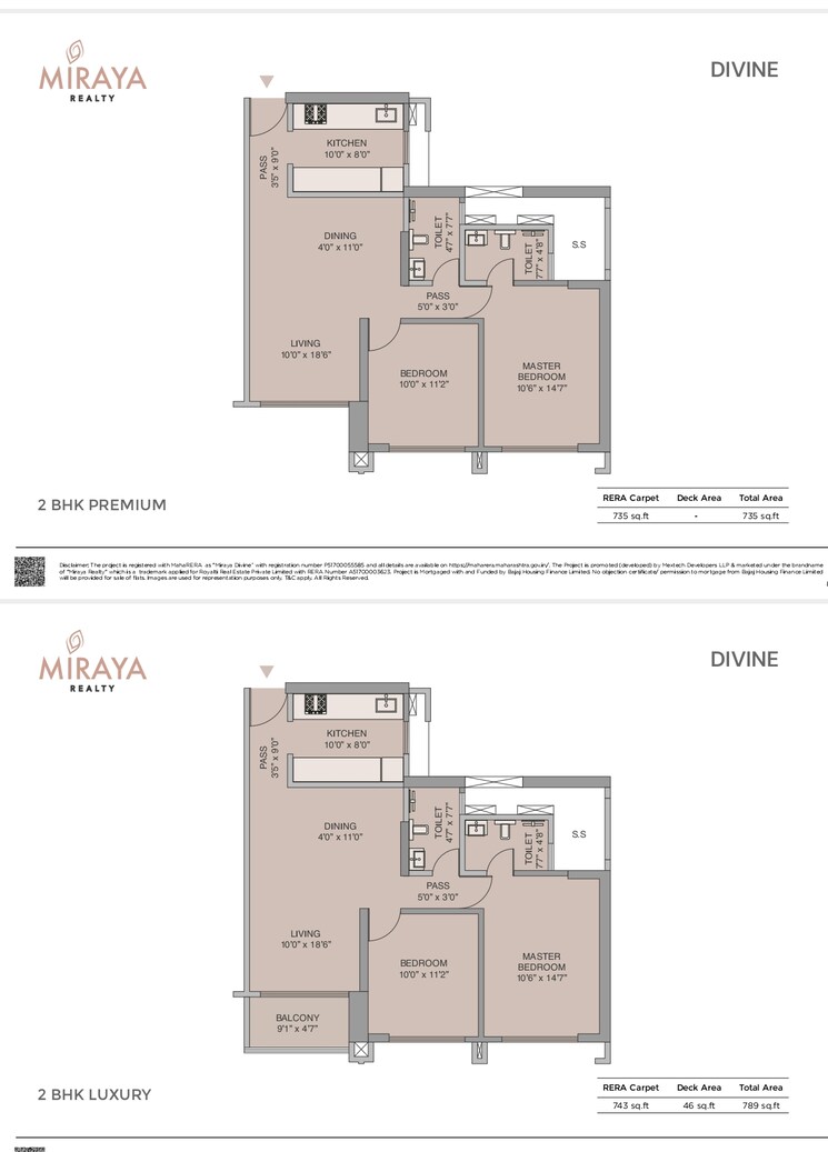 Floor Plan, mextech-miraya-divine 2 Bedroom 603 Sq.Ft. Builder Floor In Kapur Bawdi Thane 9472829