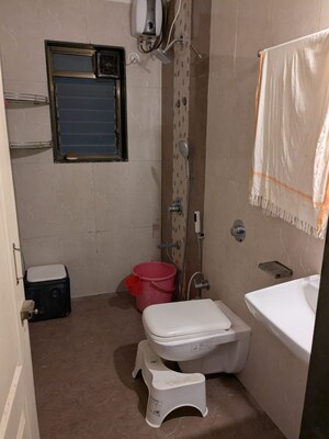 Bathroom in 3 BHK Apartment at Shree Satya Shankar Residency, Manpada – for Rent