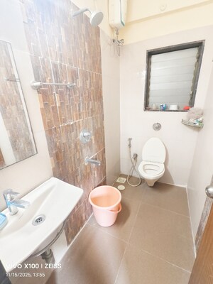 Bathroom in 1 BHK Apartment at Shree Nandanvan homes, Kalwa – for Rent