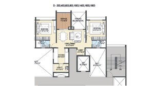 Floor Plan in 2 BHK Apartment at Siddhishree Vivanta, Baner – for Rent