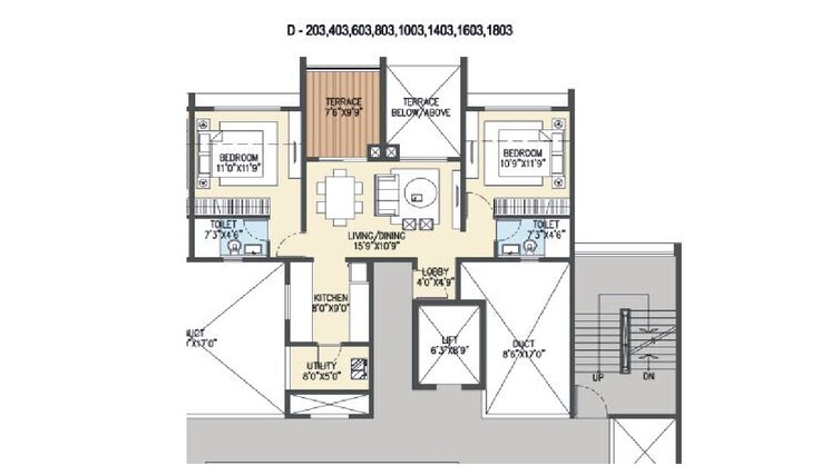 Floor Plan, siddhishree-vivanta 2 Bedroom 900 Sq.Ft. Apartment In Baner Pune 9473331
