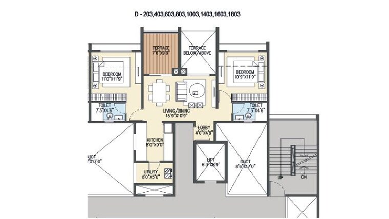 Floor Plan, siddhishree-vivanta 2 Bedroom 900 Sq.Ft. Apartment In Baner Pune 9473331