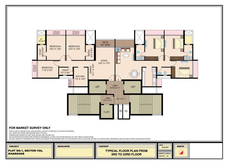 Floor Plan, bhagwati-luxuria 3 Bedroom 849 Sq.Ft. Apartment In Kharghar Sector 19 Navi Mumbai 9474368