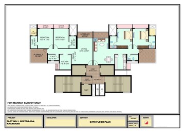 Floor Plan in 3 BHK Apartment at Bhagwati Luxuria, Kharghar Sector 19 – for Sale