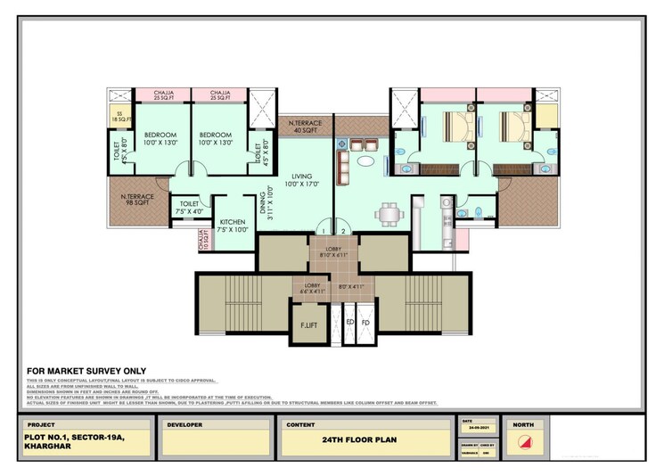 Floor Plan, bhagwati-luxuria 3 Bedroom 849 Sq.Ft. Apartment In Kharghar Sector 19 Navi Mumbai 9474368