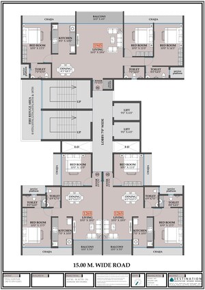 Floor Plan in 2 BHK Apartment at Hitech Dwarka, Kharghar Sector 19 – for Sale