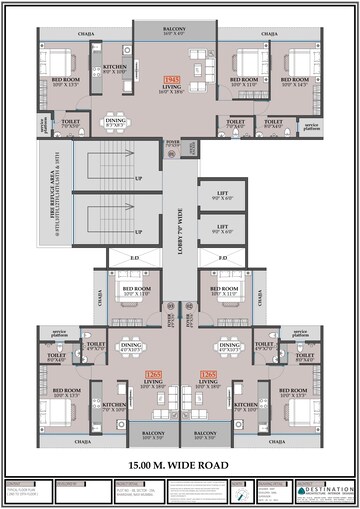 Floor Plan in 2 BHK Apartment at Hitech Dwarka, Kharghar Sector 19 – for Sale