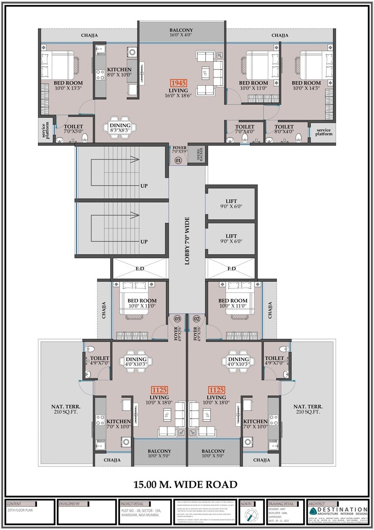 Floor Plan, hitech-dwarka 2 Bedroom 609 Sq.Ft. Apartment In Kharghar Sector 19 Navi Mumbai 9474399