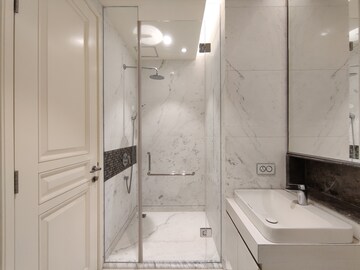 Bathroom in 3 BHK Apartment at Bhartiya Leela Residences, Thanisandra Main Road – for Rent