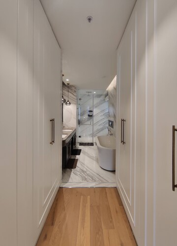 Bathroom in 3 BHK Apartment at Bhartiya Leela Residences, Thanisandra Main Road – for Rent