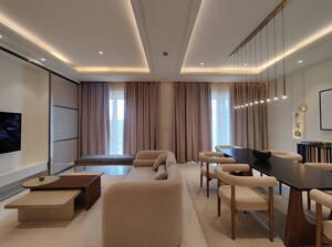 Living Room in 3 BHK Apartment at Bhartiya Leela Residences, Thanisandra Main Road – for Rent