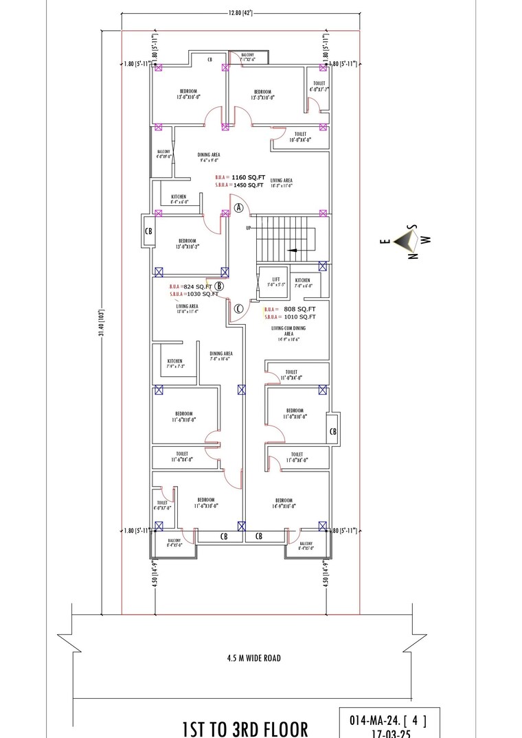 Floor Plan, ahom gaon 2 Bedroom 1010 Sq.Ft. Apartment In Ahom Gaon Guwahati 9474641