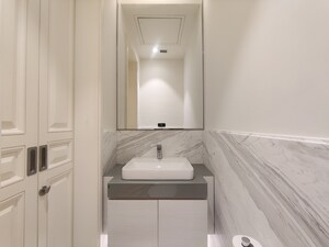 Bathroom in 1 BHK Apartment at Bhartiya Leela Residences, Thanisandra Main Road – for Rent