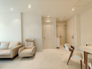 Living Room in 1 BHK Apartment at Bhartiya Leela Residences, Thanisandra Main Road – for Rent