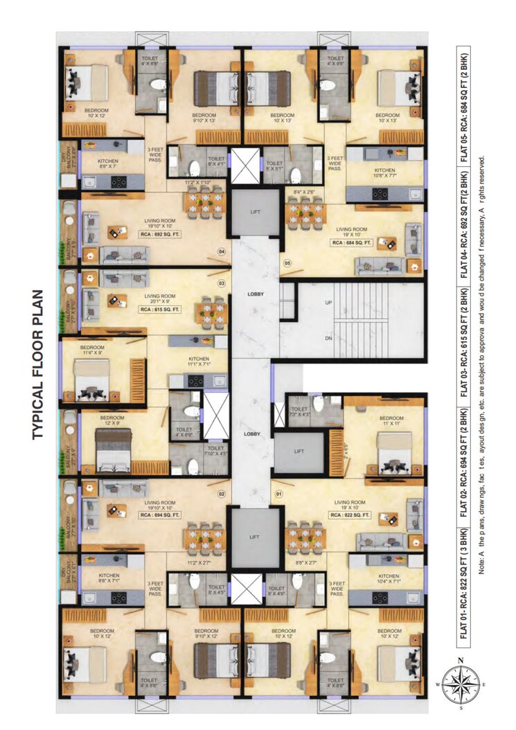 Floor Plan, sagar-manthan-chs 2 Bedroom 692 Sq.Ft. Apartment In Kandivali West Mumbai 9475950