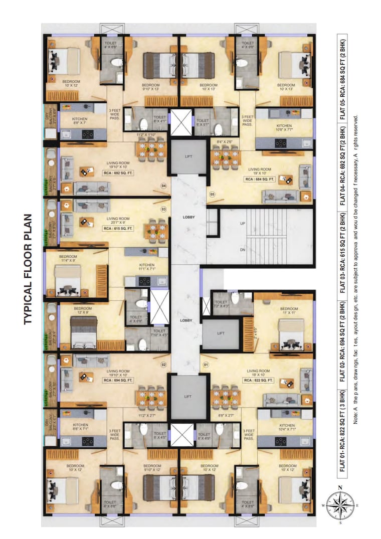 Floor Plan, bhoomi-sagar-manthan 2 Bedroom 684 Sq.Ft. Apartment In Kandivali West Mumbai 9476092