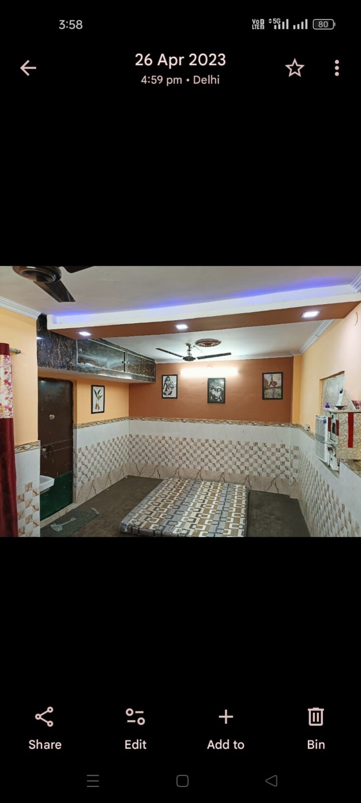 Bedroom, shalimar bagh 1 RK 500 Sq.Ft. Builder Floor In Shalimar Bagh Delhi 9477868
