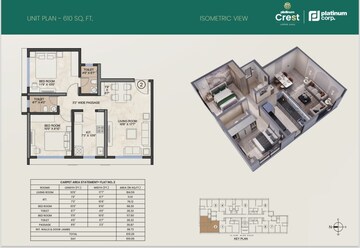 Floor Plan in 2 BHK Apartment at Platinum Crest, Andheri West – for Sale