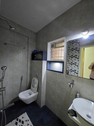 Bathroom in 2 BHK Apartment at Amit Ved Vihar Phase 2, Kothrud – for Rent