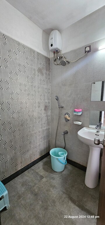 Bathroom in 1 BHK Apartment at Puranik Rumah Bali, Ghodbunder Road – for Rent