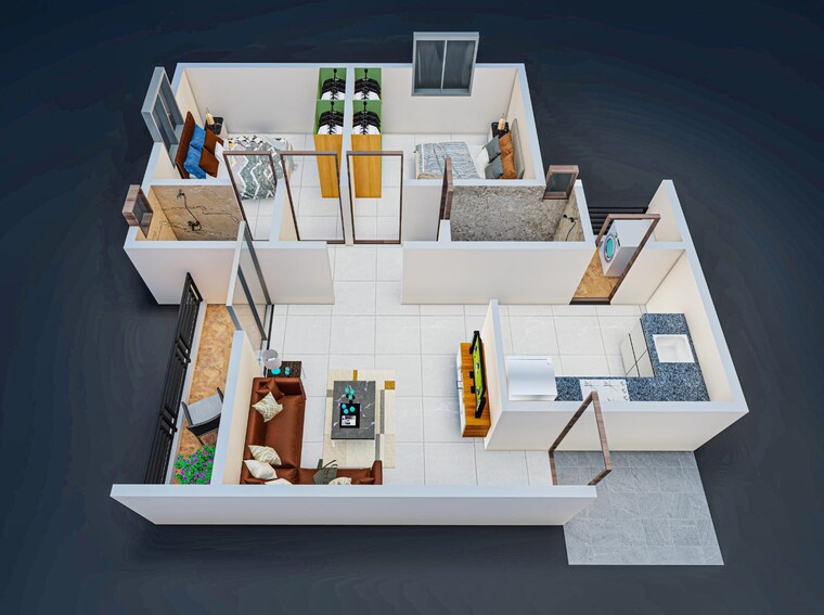 Floor Plan, k-saraf-urban-element 1 Bedroom 452 Sq.Ft. Apartment In Talegaon Dabhade Pune 9479450