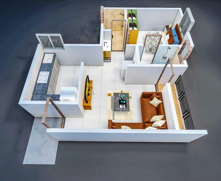 Floor Plan, k-saraf-urban-element 1 Bedroom 452 Sq.Ft. Apartment In Talegaon Dabhade Pune 9479450