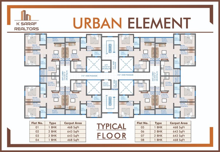 Floor Plan, k-saraf-urban-element 2 Bedroom 620 Sq.Ft. Apartment In Talegaon Dabhade Pune 9479457