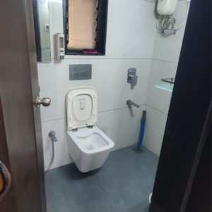 Bathroom in 1 BHK Apartment at Swastik Residency Phase II CHS Ltd, Ghodbunder Road – for Rent