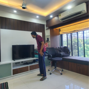 Living Room in 1 BHK Apartment at Swastik Residency Phase II CHS Ltd, Ghodbunder Road – for Rent