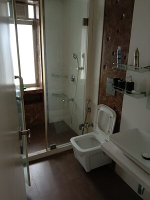 Bathroom in 3 BHK Apartment at Sumer Trinity Towers, Prabhadevi – for Rent