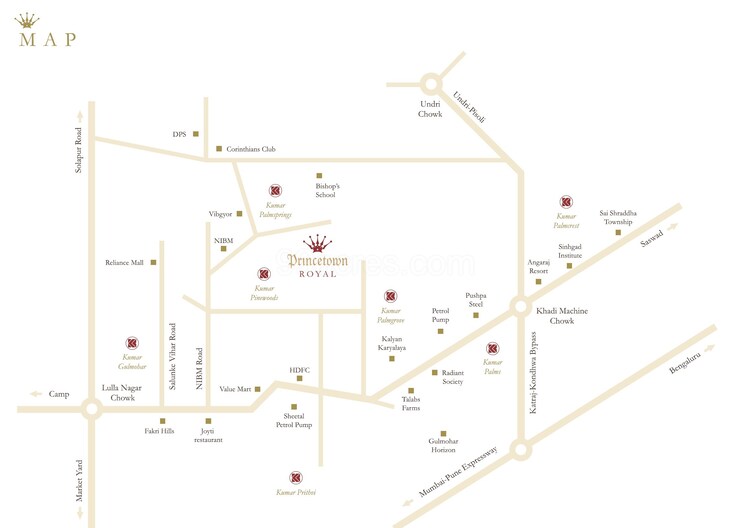 Floor Plan, kumar-princetown-royal 3 Bedroom 1350 Sq.Ft. Apartment In Undri Pune 9480730