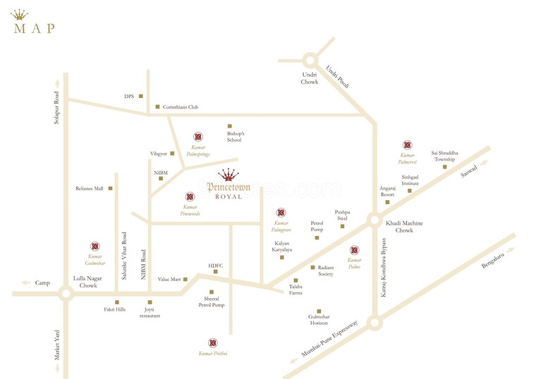 Floor Plan, kumar-princetown-royal 3 Bedroom 1350 Sq.Ft. Apartment In Undri Pune 9480730