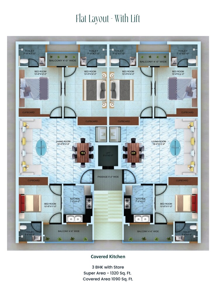 Floor Plan, devbhoomi-elite-homez 3 Bedroom 1300 Sq.Ft. Apartment In Patiala Road Zirakpur 9481094