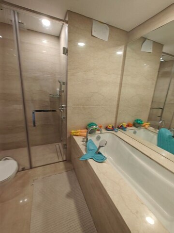 Bathroom in 3 BHK Apartment at Lodha The World Towers World One Tier 2, Worli – for Rent