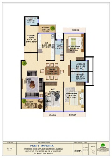 Floor Plan in 2 BHK Apartment at Punit Imperia, Kharghar Sector 19 – for Sale