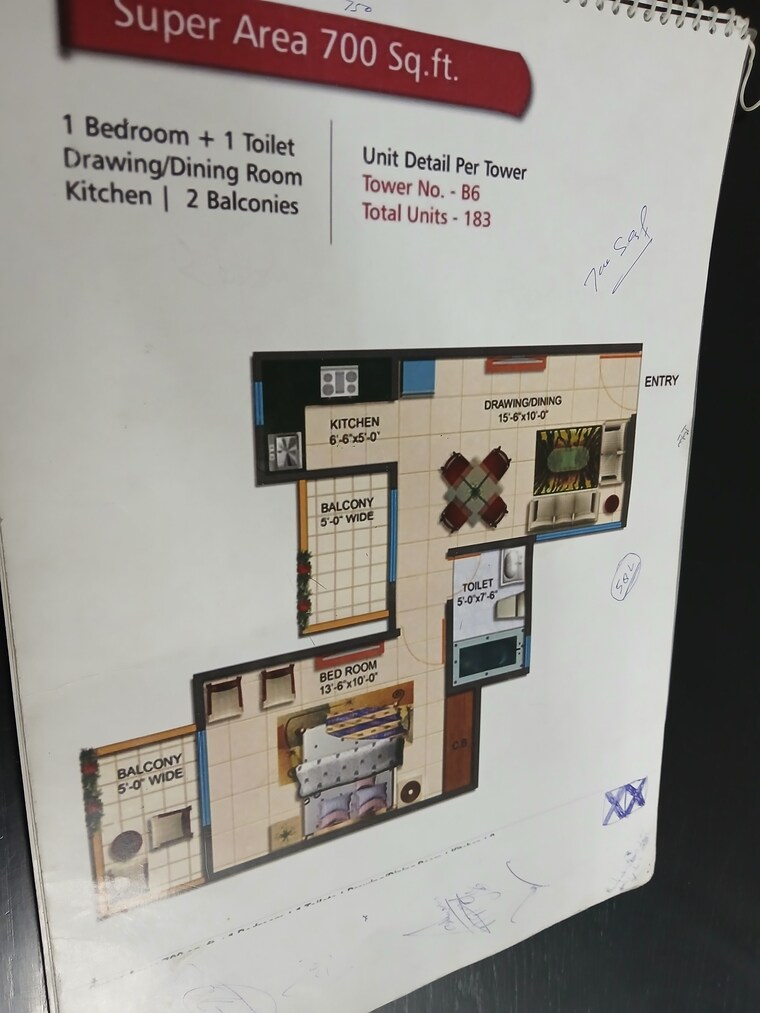 Floor Plan, rudra-palace-heights 2 Bedroom 596 Sq.Ft. Apartment In Sector 1 Greater Noida Greater Noida 9486321