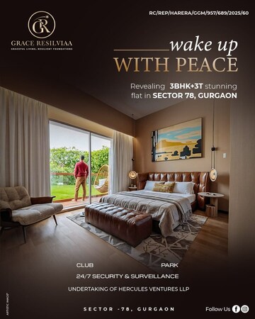 Bedroom in 3 BHK Apartment at Grace Resilviaa, Sector 78 – for Sale