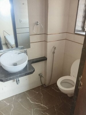 Bathroom in 3 BHK Apartment at Riddhi Garden, Malad East – for Rent