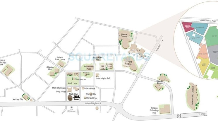 Map Location, unitech-fresco 2 Bedroom 1336 Sq.Ft. Apartment In Sector 50 Gurgaon 9487510