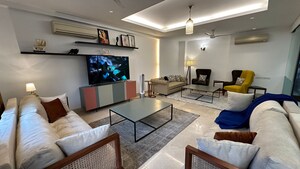 Living Room in 3 BHK Apartment at Defence Colony – for Rent