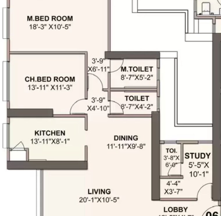 Floor Plan, marathon-monte-south 2 Bedroom 726 Sq.Ft. Apartment In Byculla West Mumbai 9488984