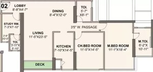 Floor Plan in 3 BHK Apartment at Marathon Monte South, Byculla West – for Sale