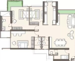 Floor Plan in 3 BHK Apartment at Marathon Monte South, Byculla West – for Sale